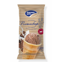 Мороженое пломбир шоколадный в вафельном стаканчике 15% 80гр/30шт (Хорошее дело)